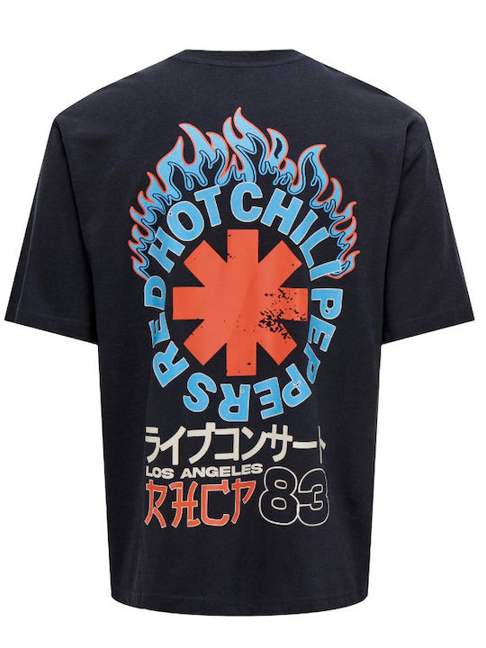 Only & Sons T-shirt Marineblau Kalifornication-Einstellung