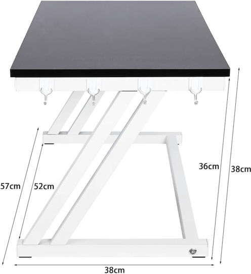 Quasar Стойка за Микровълнова Фурна Universal Рафт Металик 57x38x38см Бяло-черно
