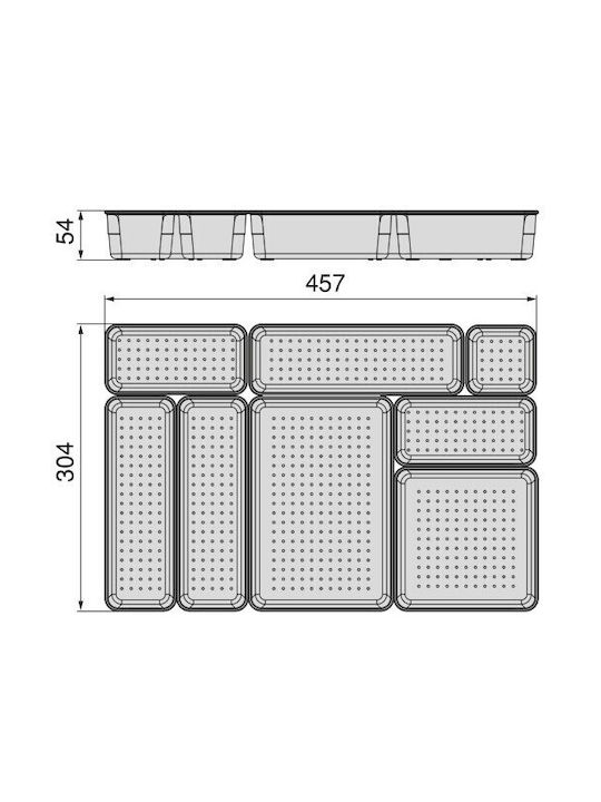 Emuca Organizator Sertar Transparent 8 Bucăți 45.7x30.3x5.4cm