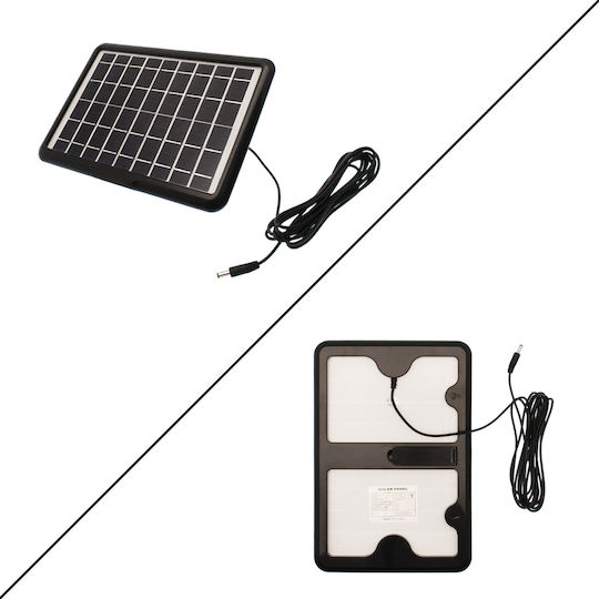 USB Fan 30.5 x 48cm 2 LED Lamps USB Charging Port Solar Panel White EP-2312
