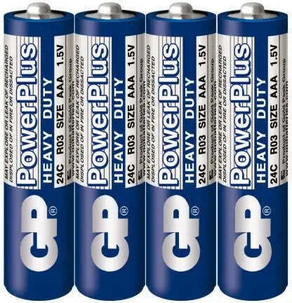 Baterie Zinc Carbon GP Powerplus R03 AAA 4 bucăți 1.5V