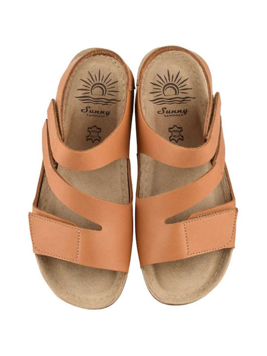 Sunny Sandals Altea Δερμάτινα Γυναικεία Σανδάλια Ανατομικά σε Γκρι Χρώμα