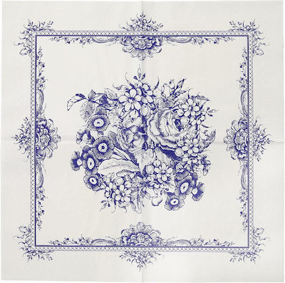 Napkins Blue - White