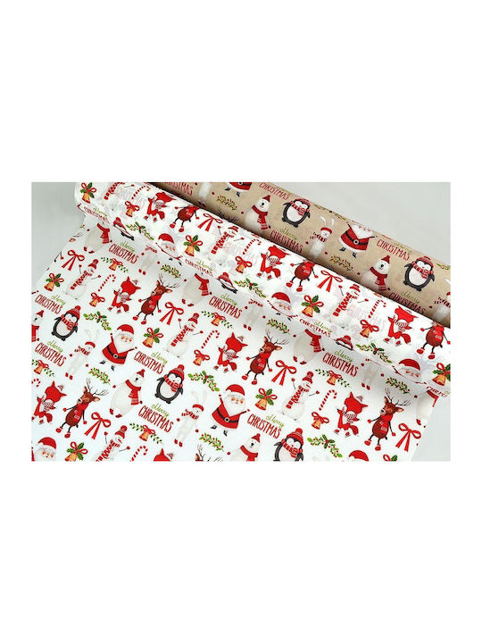 Christmas Feast polyester cotton fabric white 5 m - White