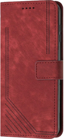 Stripe Pattern Wallet Κόκκινο (Xiaomi Poco F6 Pro 5G)