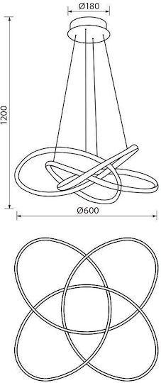 Vivalux Pendant Light Black 60x120cm