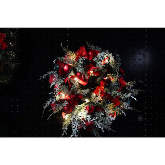 Crăciun Decorativ Plastic Coroană de flori cu lumină LED Electric cu Diametru 40cm.