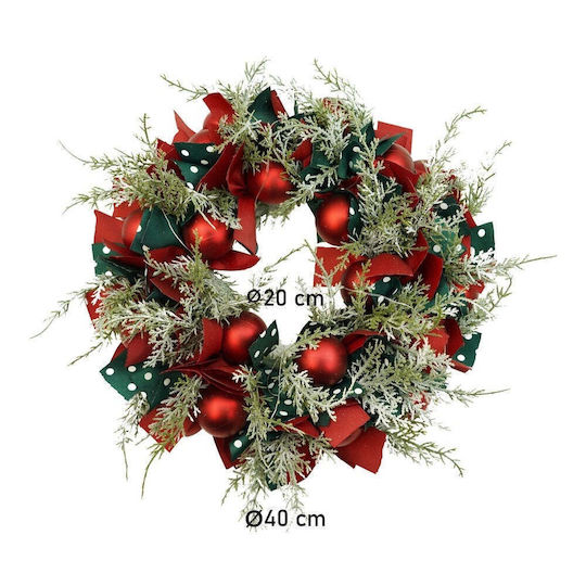Crăciun Decorativ Plastic Coroană de flori cu lumină LED Electric cu Diametru 40cm.