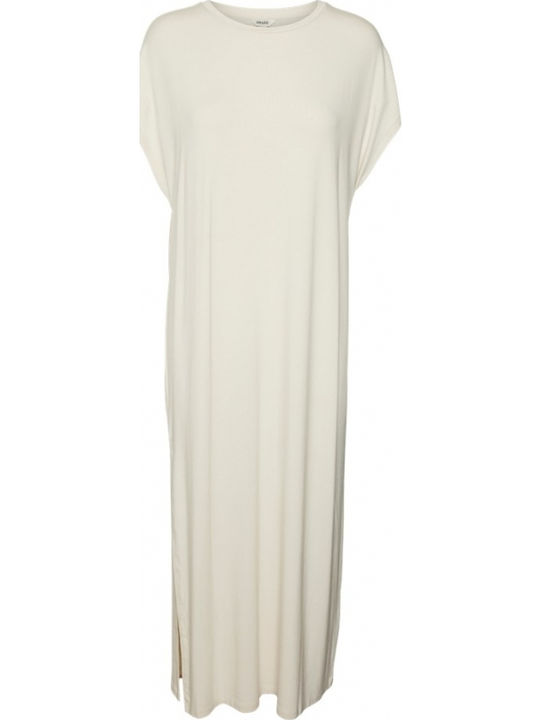 Summer Midi Dress with Tearing Beige