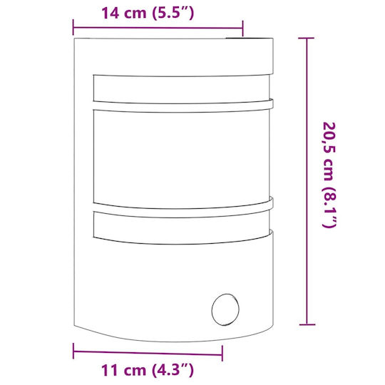 vidaXL Lumină de exterior montată pe perete E27 IP44 14x11x20.5εκ.