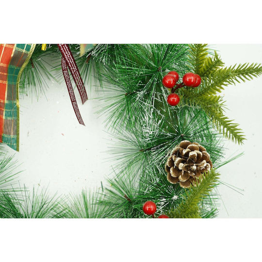 Crăciun Decorativ Plastic Coroană de flori cu lumină LED Electric cu Diametru 40cm.