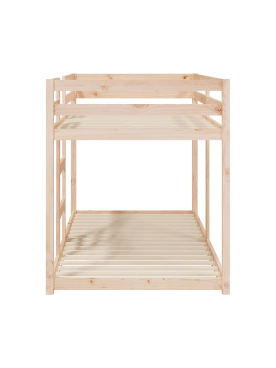 Kids Bed Bunk Single Beige for Mattress 90x200cm