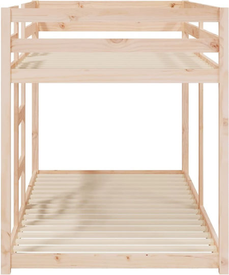 Kids Bed Bunk Single Beige for Mattress 90x200cm
