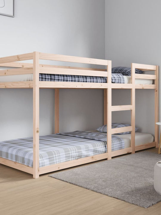 Kids Bed Bunk Single Beige for Mattress 90x200cm
