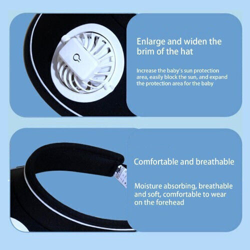 Visor Ventilator Gât USB Reîncărcabil Fără Lamele Negru
