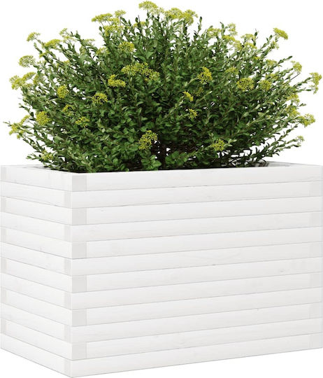 vidaXL Blumenkasten Hölzernes White 70x40x46cm.