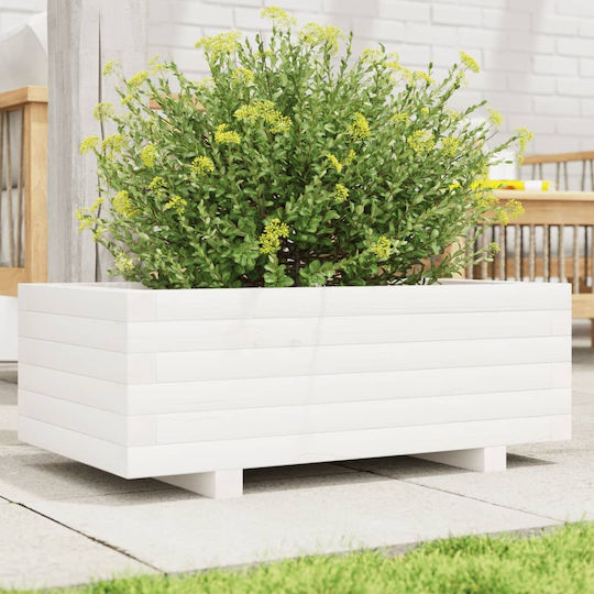 vidaXL Ζαρντινιέρα Ξύλινη Λευκή 70x40x26.5εκ.
