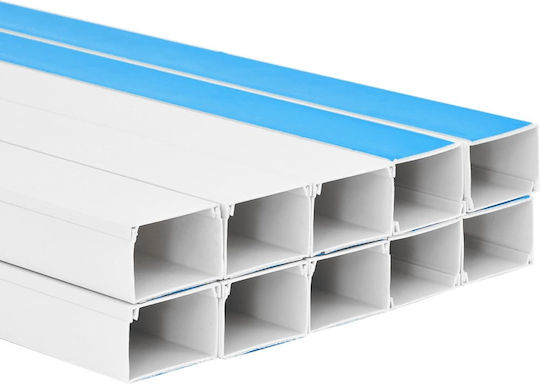 vidaXL Cable Channel with Sticker Floor made of Plastic White 1m