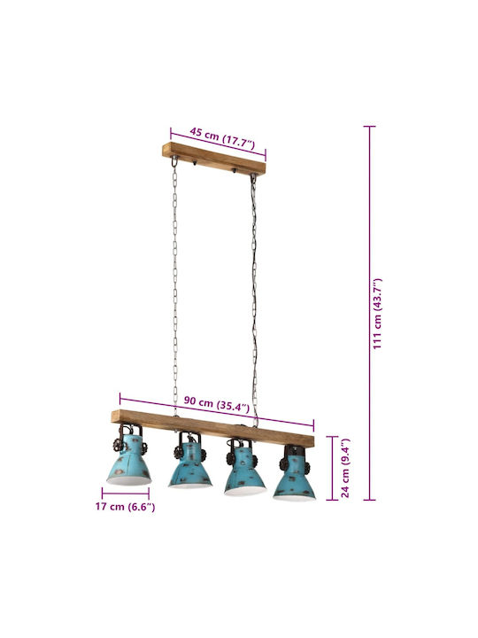 vidaXL Lustră Bronz pentru 25 Becuri E27 90x24x111cm.