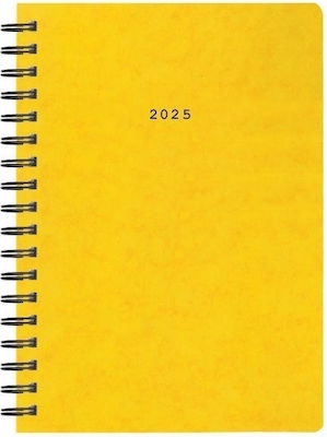 Next Diary 2025 Prespan Daily Spiral Yellow 17x25cm