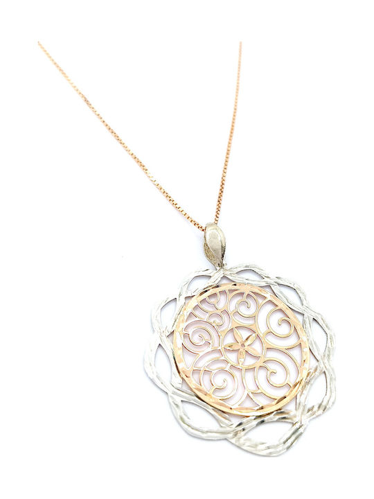 PS Silver Pink Gold Plated Silver Necklace PS Silver Pink Gold Plated Silver Necklace