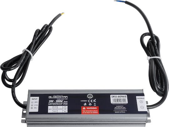 GloboStar Ρυθμιζόμενο Dimmable Τροφοδοτικό LED Στεγανό IP68 Ισχύος 200W με Τάση Εξόδου 24V
