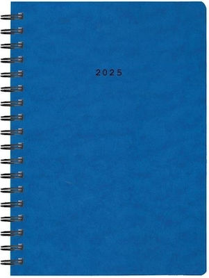 Next Diary 2025 Prespan Daily Spiral Blue 17x25cm