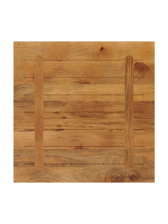 vidaXL Pătrată Suprafața mesei din Lemn Masiv în culoarea Maro 80x80x3.8cm 371675 1buc