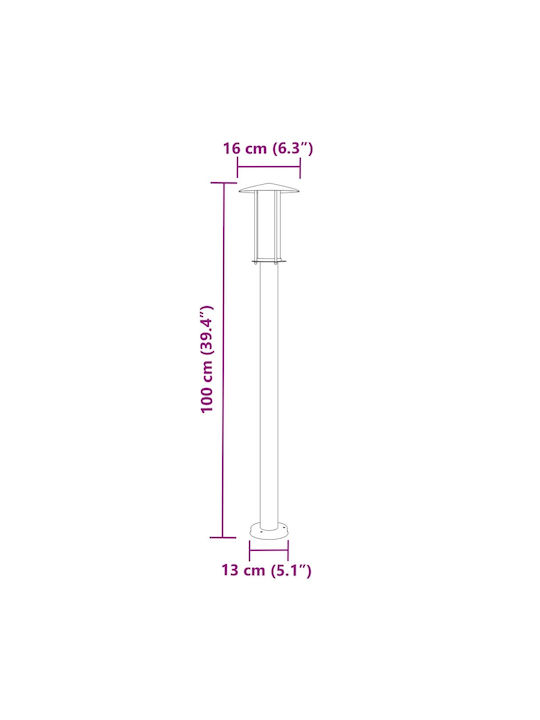 vidaXL Φωτιστικό Κολωνάκι Εξωτερικού Χώρου 40W IP44 για Ντουί E27 Μαύρο