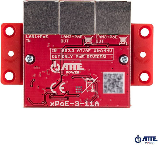 Atte Power Schalter für CCTV-Systeme Silver xPoE-3-11