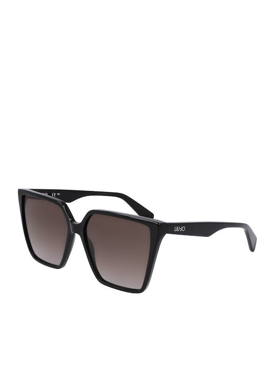Liu Jo Women's Sunglasses with Black Plastic Frame and Brown Gradient Lens