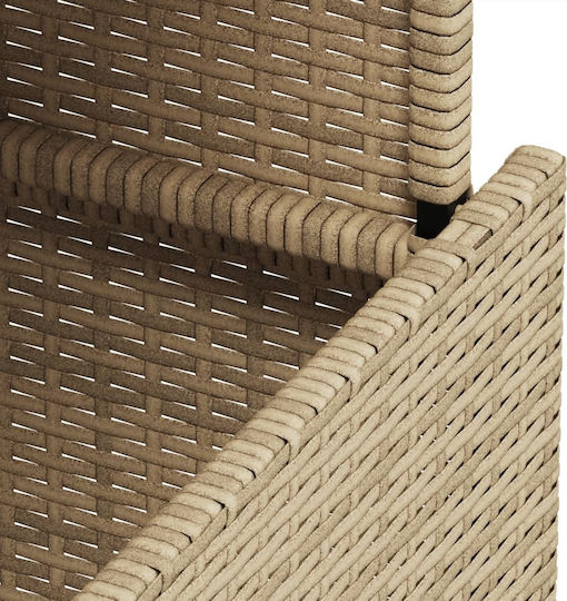 Masa pentru spații exterioare Rattan cu suprafață din sticlă Bej 100x55x73buc