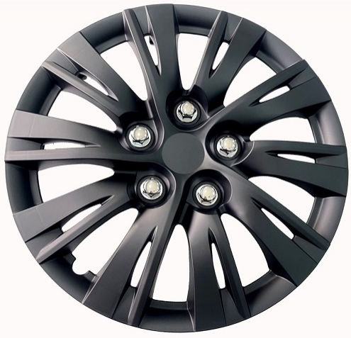 Carman Set Capace de Roți Auto 4 Bucăți 15 Negru/Negru