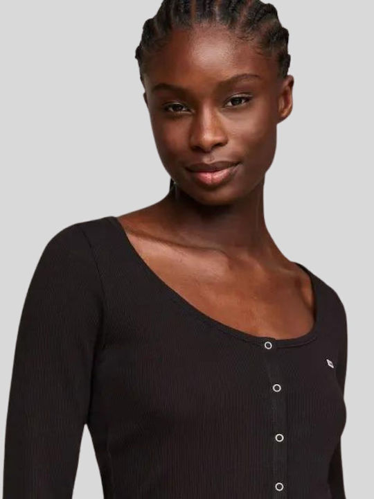 Tommy Cardigan Pentru Femei Cu Nasturi Negru
