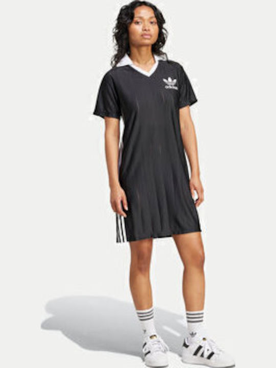 Adicolor 3-Stripes Summer Mini Athletic Dress Short Sleeve Black