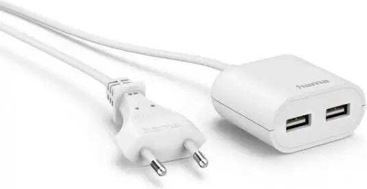 HAMA Steckdosenleiste mit 2 USB-A und Kabellänge 1,9 m