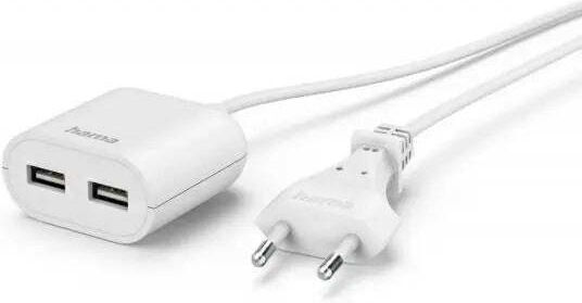 HAMA Steckdosenleiste mit 2 USB-A und Kabellänge 1,9 m