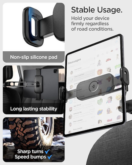 Spigen Onetap Universal Βάση Κινητού & Tablet Αυτοκινήτου 4.7" - 13" με Ρυθμιζόμενα Άγκιστρα Γκρι