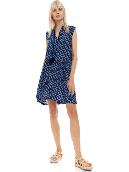 Women's Beachdress Pink Label Print Mini Dress Regular Fit Viscose