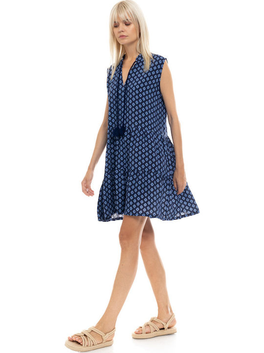Women's Beachdress Pink Label Print Mini Dress Regular Fit Viscose