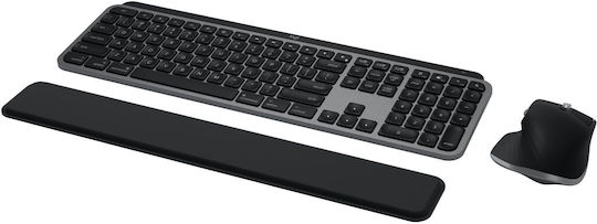 Logitech MX Keys S Ασύρματο Bluetooth Σετ Πληκτρολόγιο & Ποντίκι Αγγλικό US Συμβατό με Mac Γκρι