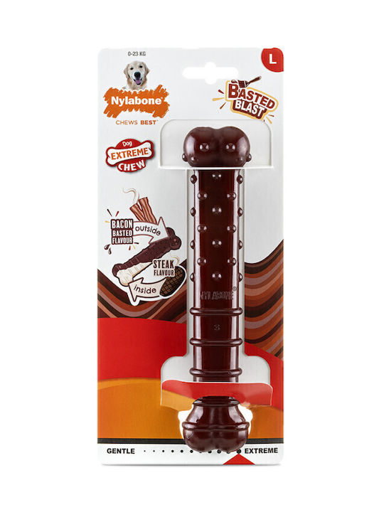 Nylabone Hundespielzeug Knochen Kauen aus Gummi Mittel Braune