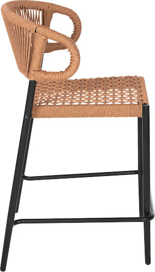 Hocker für Bar Für den Außenbereich aus Aluminium Beige 1Stück 60x56x99cm