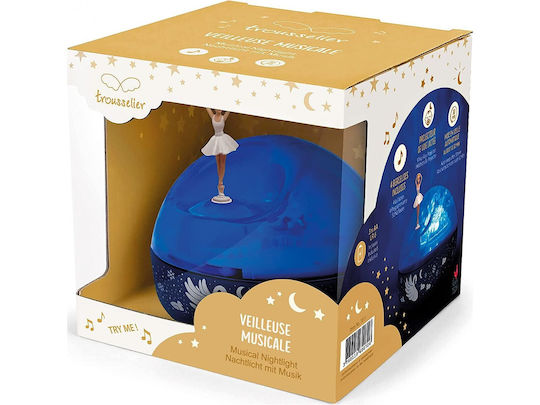 Trousselier Kids Table Lamp Projector Ballet Dancer Blue 13.5x12x12cm