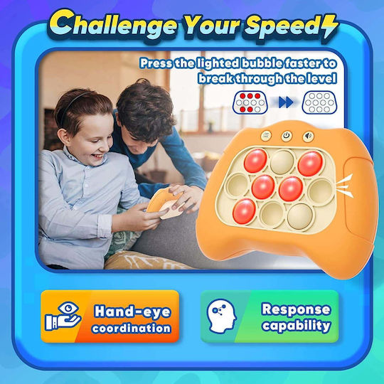 Pop It Fidget Spielzeug Flippy Konsole Interaktives Spiel Stressabbau Batteriebetrieben Abs Silikon Orange 12 x 10 x 5,8 cm