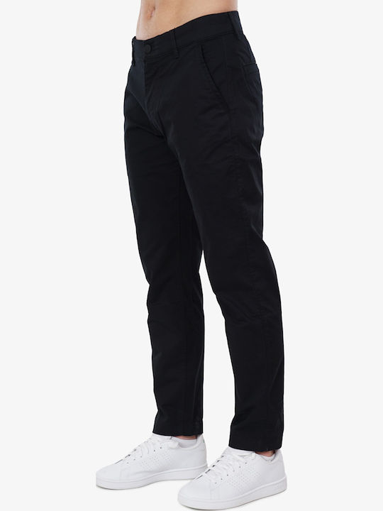 Hose Chino Elastisch in Tapered Schnitt Schwarz