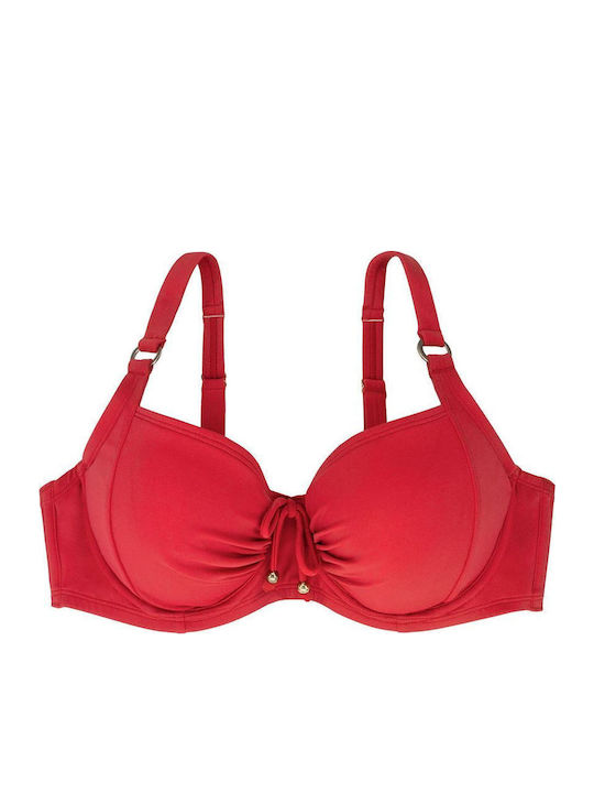 Bikini Bra Fiji with Adjustable Straps Red