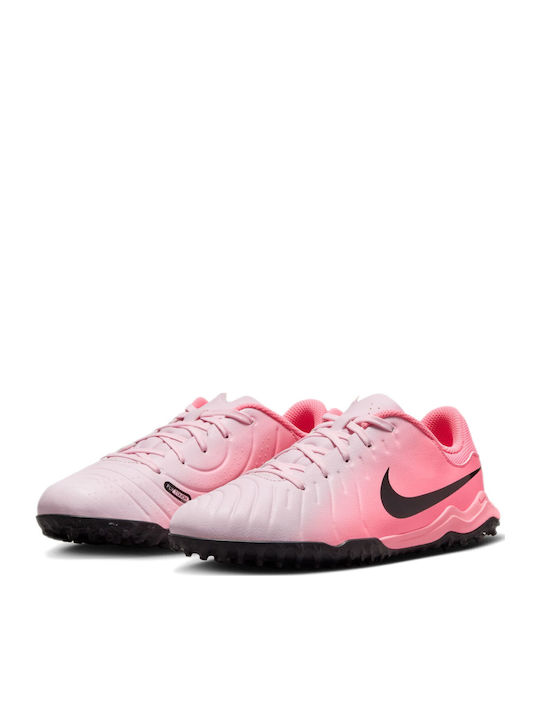 Tiempo Legend 10 Academy Kids Turf Soccer Shoes Pink