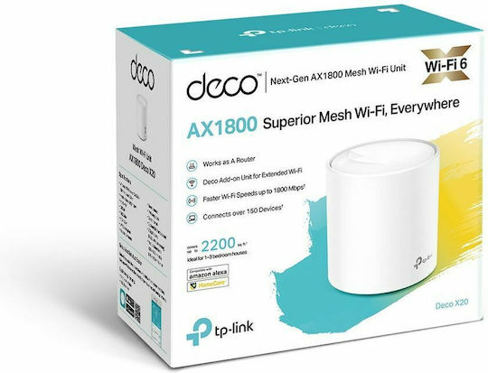 TP-LINK Deco X20 v3 WiFi Mesh Network Access Point Wi‑Fi 6 Dual Band (2.4 & 5GHz)