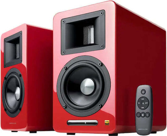 Airpulse A100 Αυτοενισχυόμενα Ηχεία με Bluetooth 100W (Ζεύγος) Κόκκινα